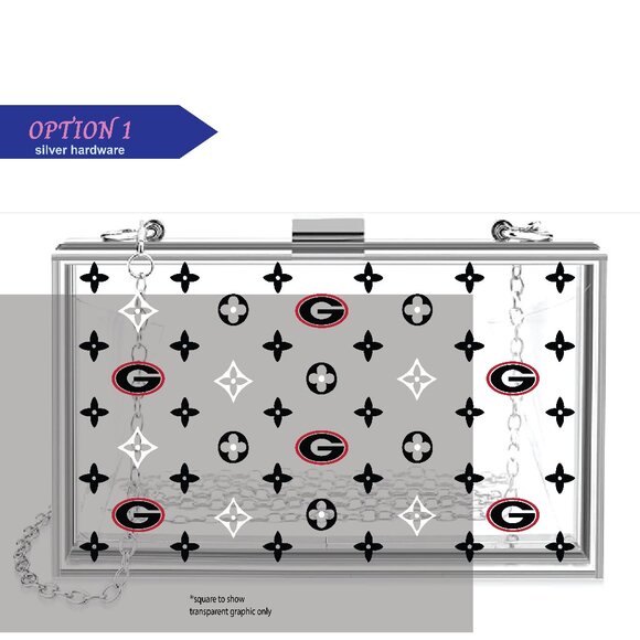 Georgia pattern (Double Sided) Clear Acrylic Clutch - Picture 1 of 2